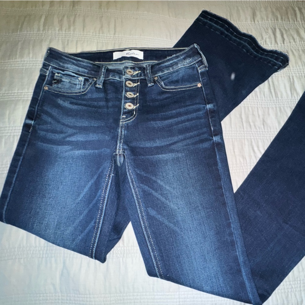 Kancan Mid-Rise Buttonfly Flare Jeans